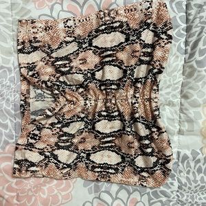 Snake skin crop top pink